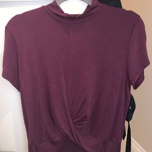 Maroon Tied Crop Top